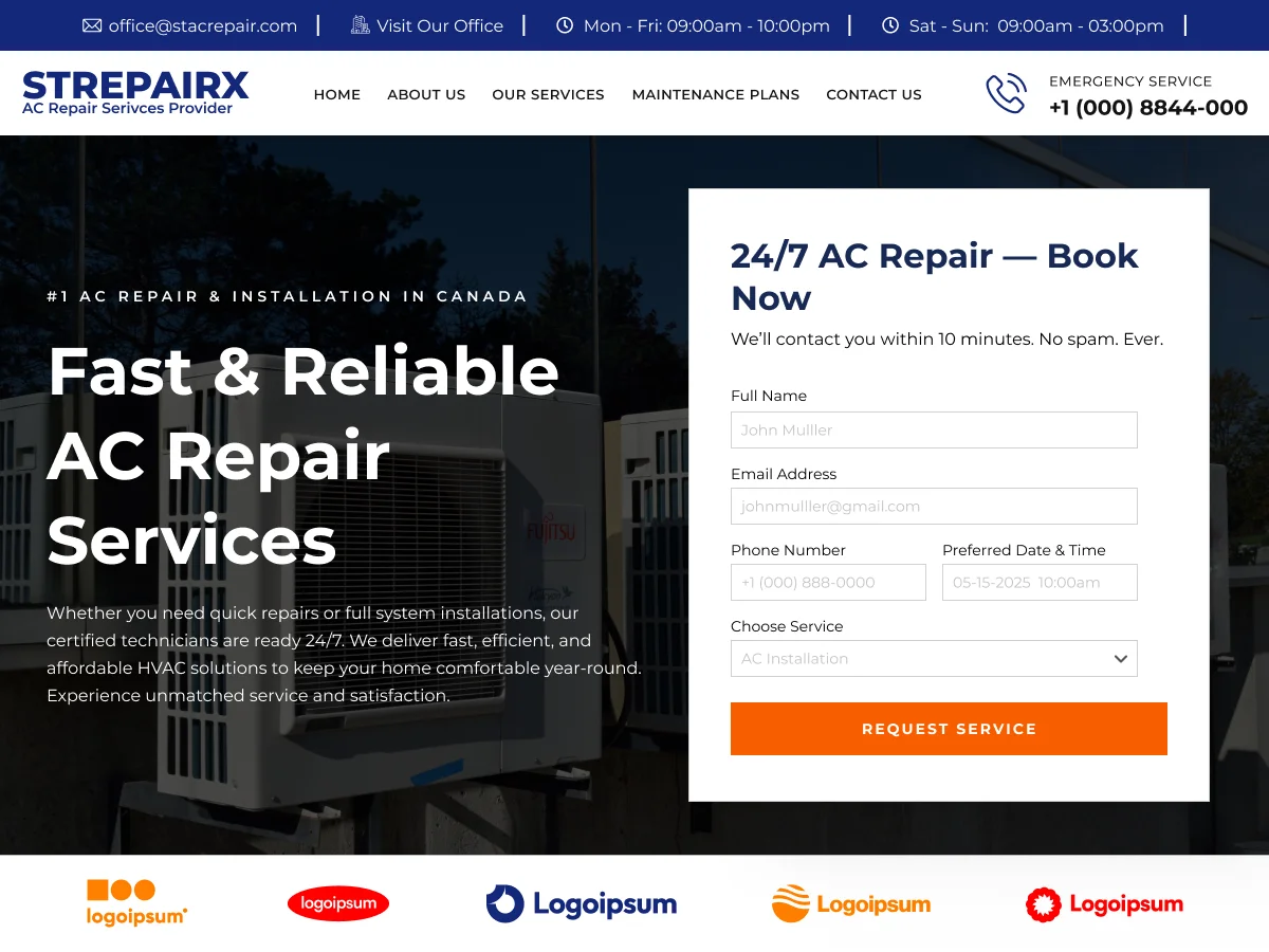 Free Ac Repair Wordpress Theme Thumbnail