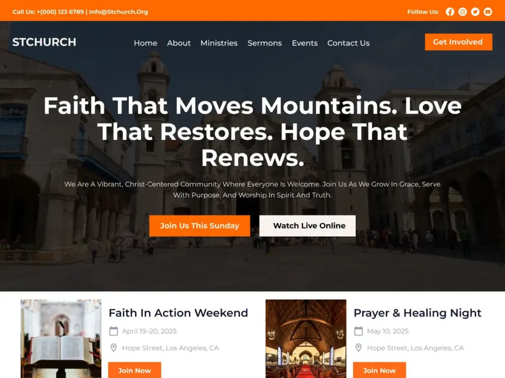 Free Church WordPress Theme