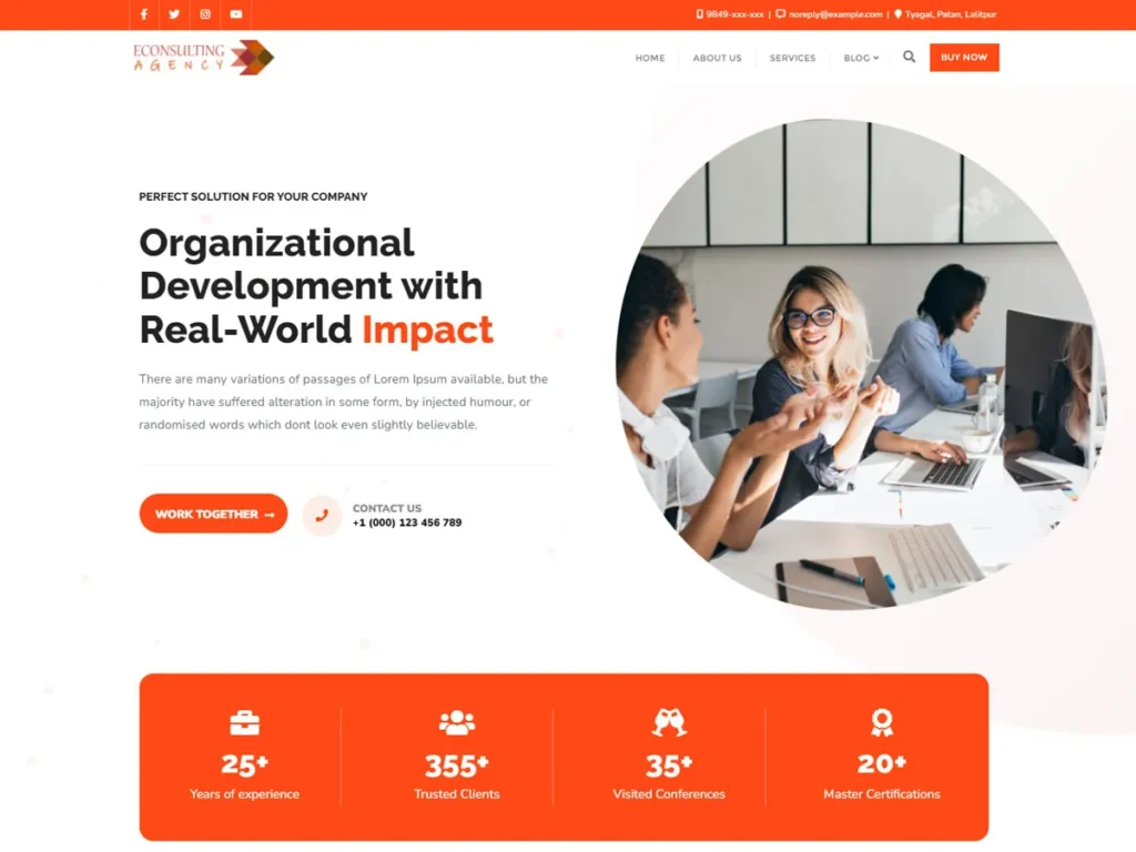 10 Best Free WordPress Themes for Consultants In 2026 eConsulting Agency