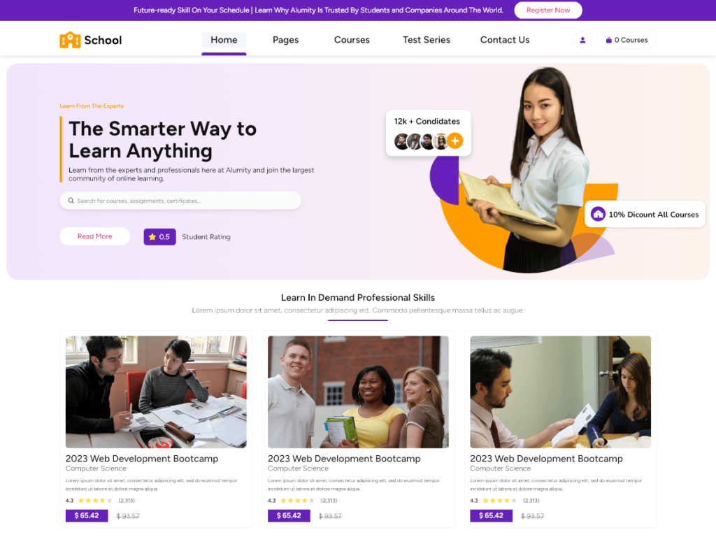 Top 10 Best Free WordPress Themes for Education in 2026 school education