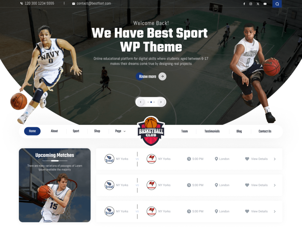 10 Best Free WordPress Themes for Clubs Basketball Club