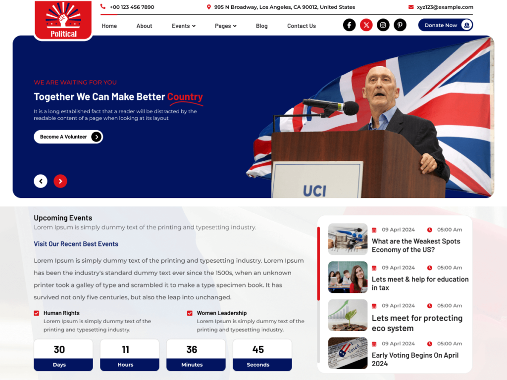 10 Best Free WordPress Themes for Government Websites Politics Candidate
