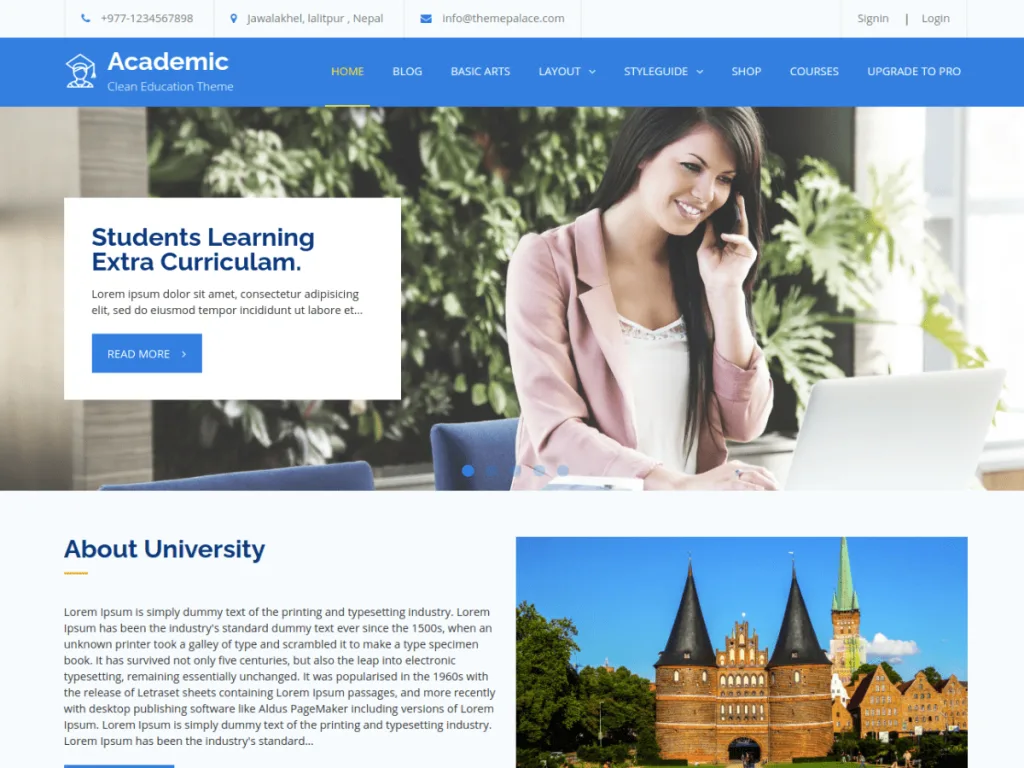 Academic WordPress theme