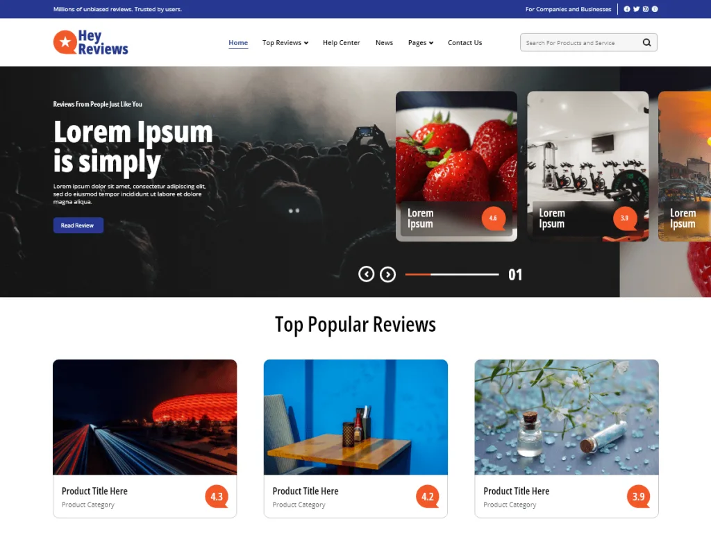 Affiliate Review WordPress theme for review and rating sites