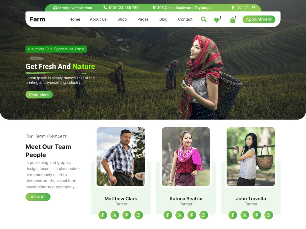 Agriculture Farm Lite free WordPress theme for farming websites
