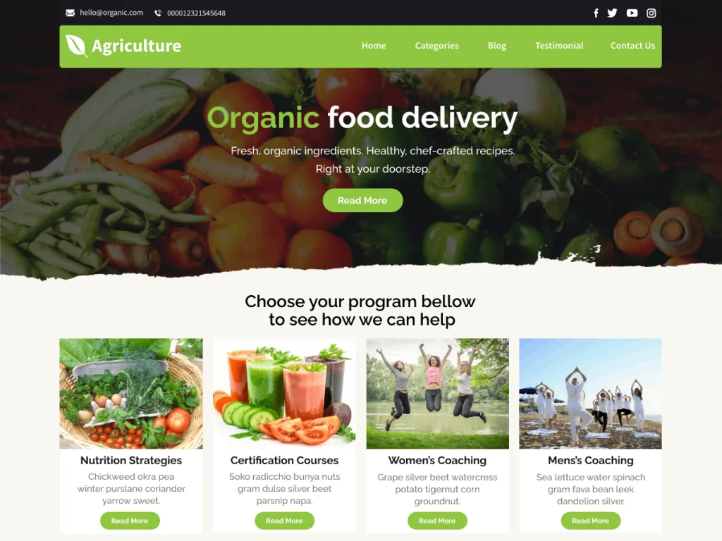 Agriculture Farming WordPress theme for farms and agribusiness