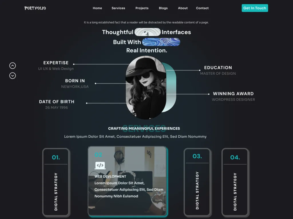 Aster Portfolio WordPress theme for UX and creative portfolios
