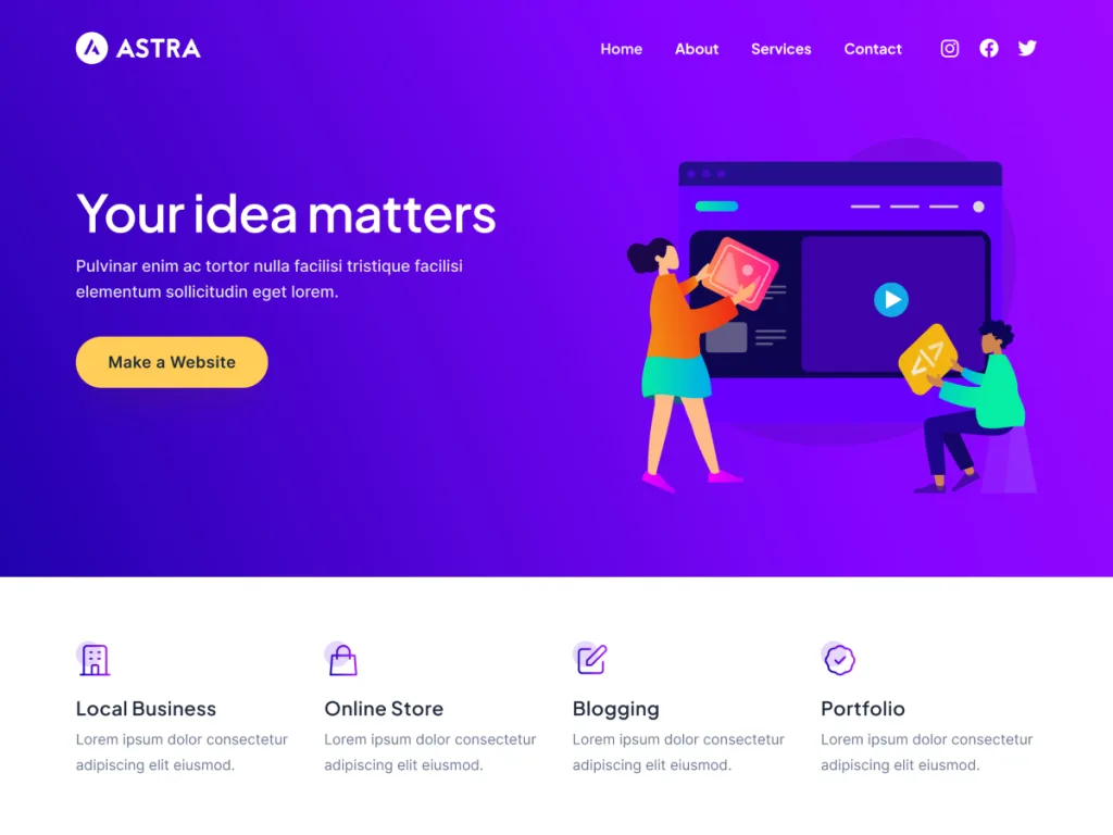 Astra fast WordPress theme for affiliate marketing websites