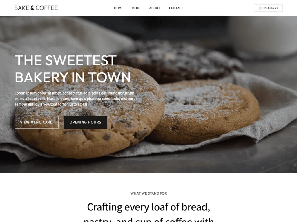 Bakery and Pastry WordPress theme for pastry shops