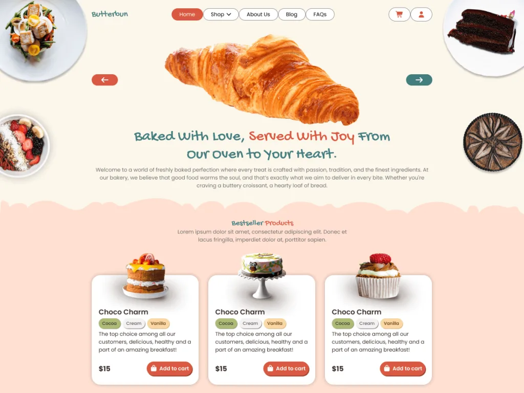 Bakery Patisserie Shop WordPress theme for patisseries