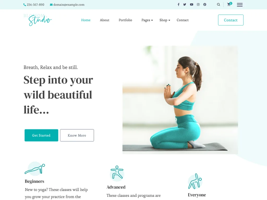 Blossom Studio WordPress theme for creative dance studios