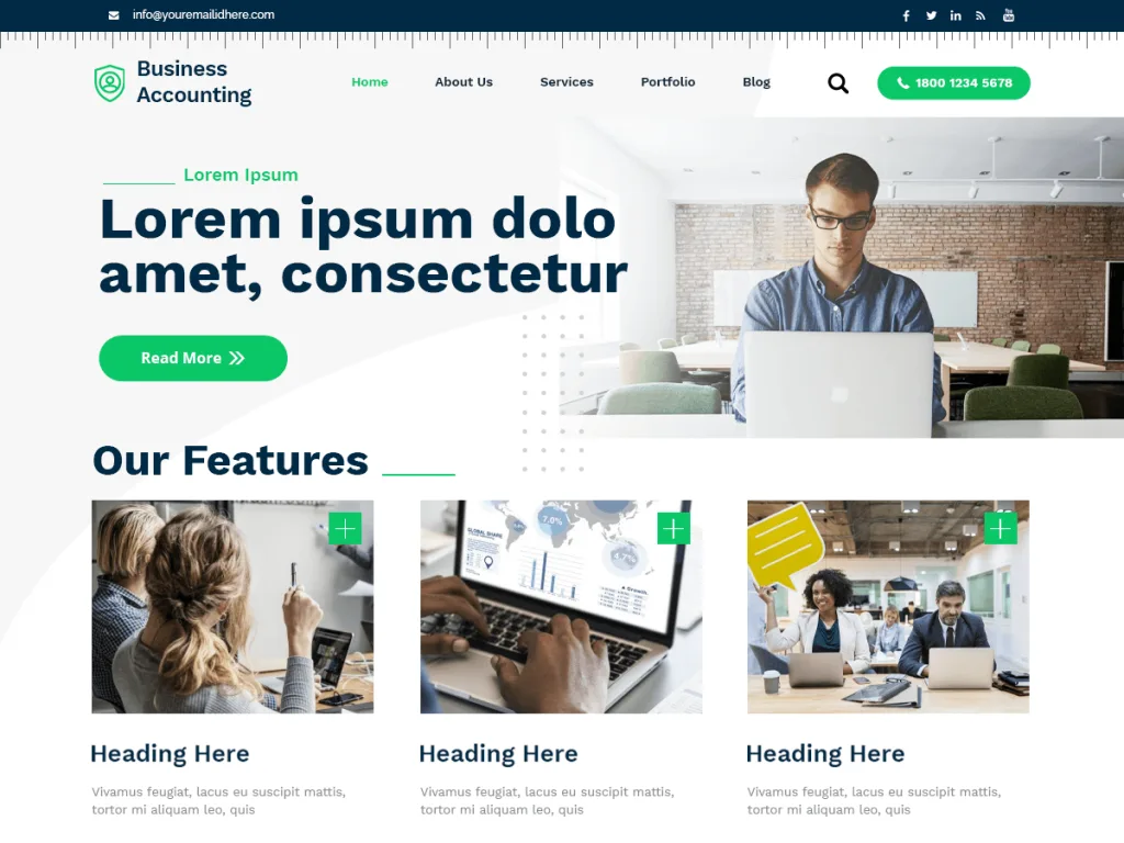 Business Accounting free WordPress theme for accountants