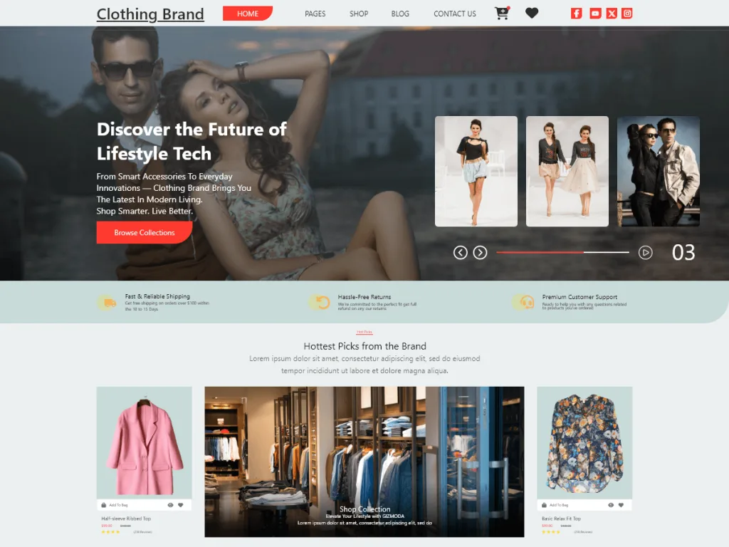 Clothing Brand Store WordPress theme for fashion brands
