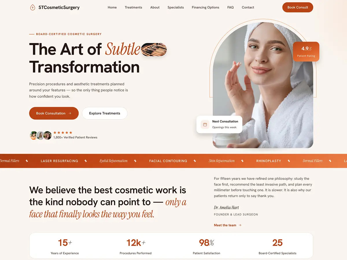 Free cosmetic surgery WordPress Theme