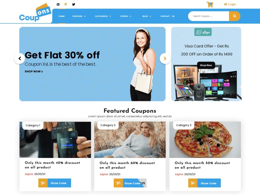 Coupons Deals WordPress theme for coupon and deals affiliate sites