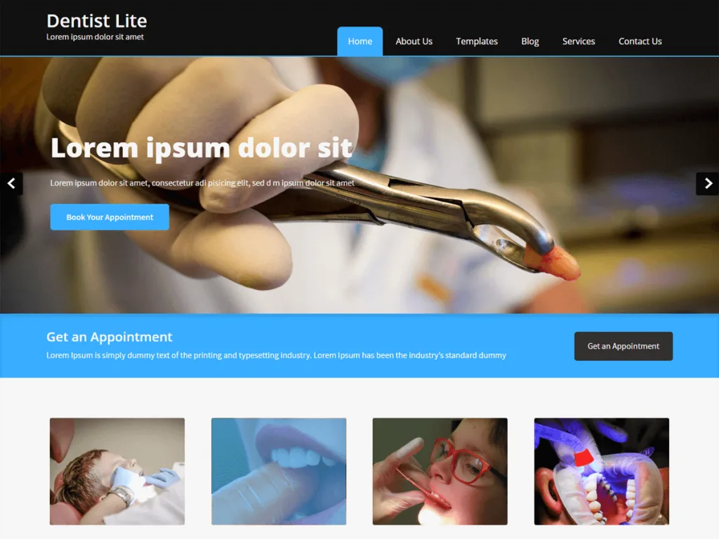 Dentist Lite WordPress theme for dental clinics