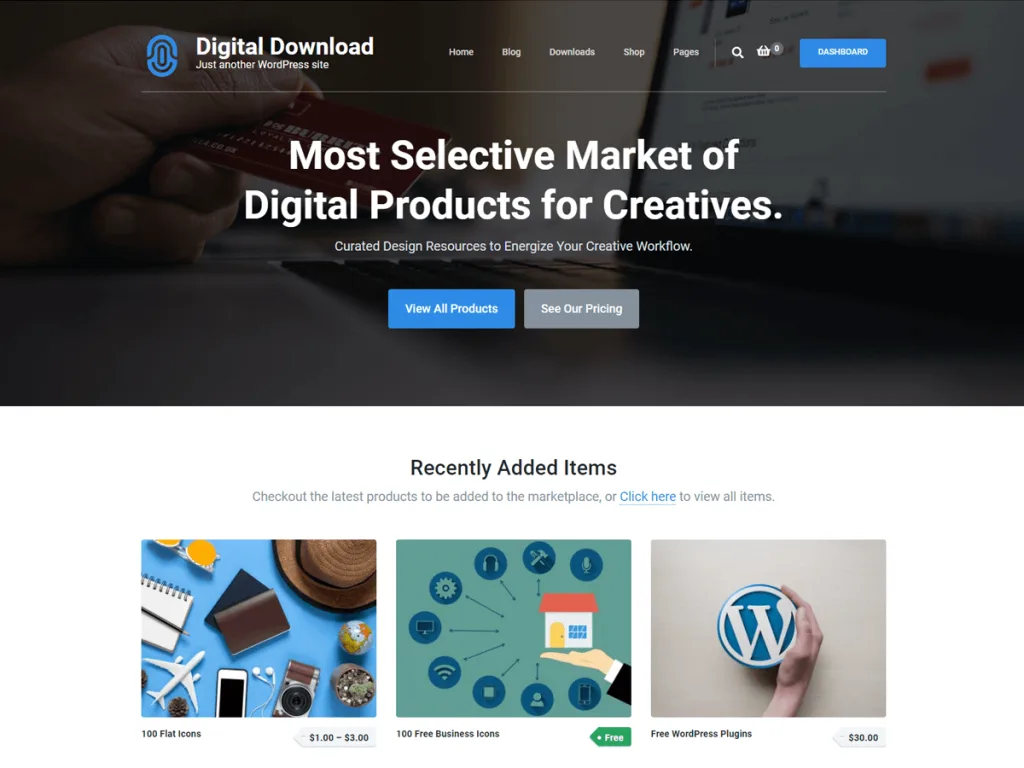 Digital Download WordPress theme