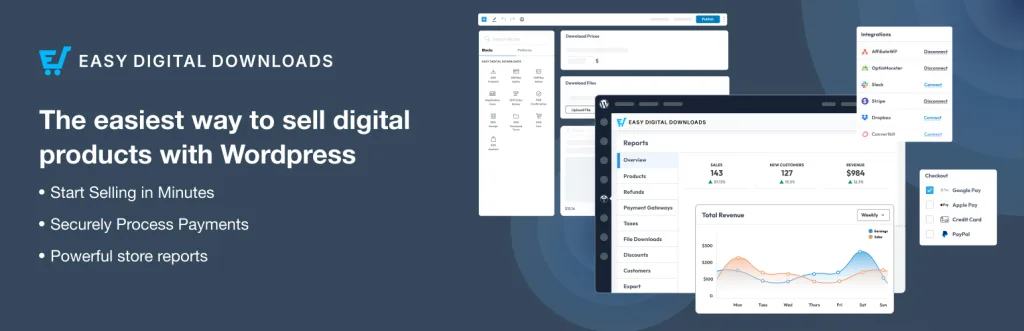 Easy Digital Downloads WordPress ecommerce plugin for digital products
