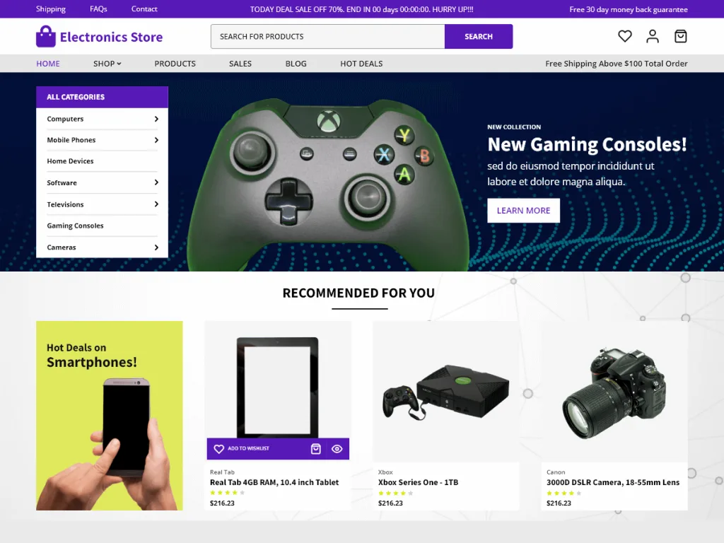 Electronics Store free WordPress theme for electronics shops