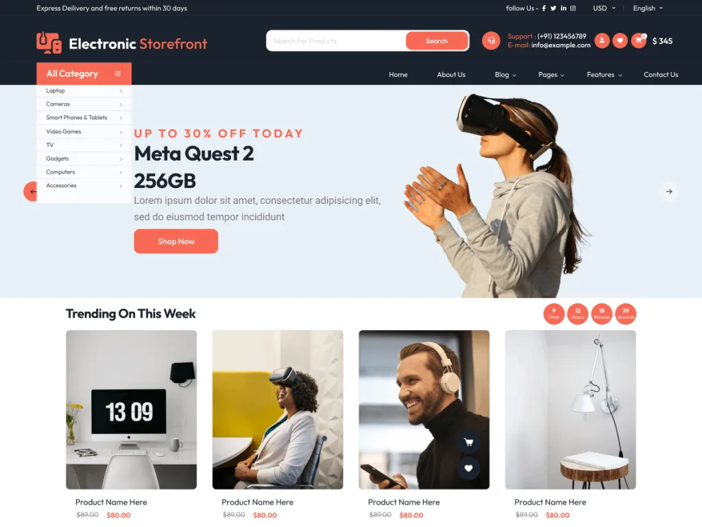 Electronics Storefront WordPress theme for online electronics