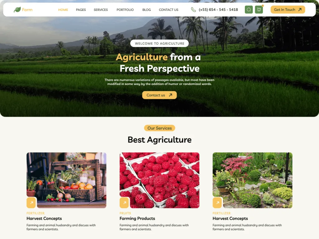 Farm Cultivation WordPress theme for crop and farm websites