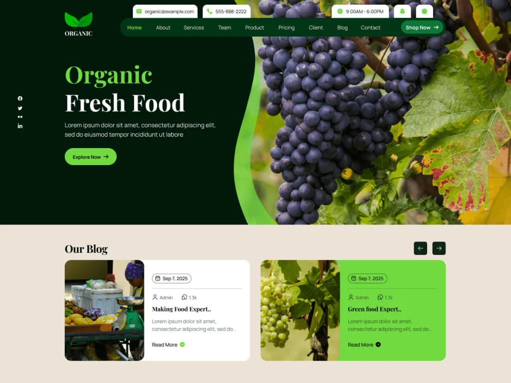 Farming Store WordPress theme for selling farm produce