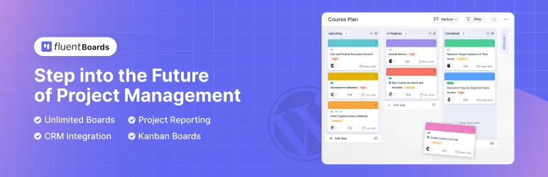 Fluent Boards kanban project management plugin for WordPress