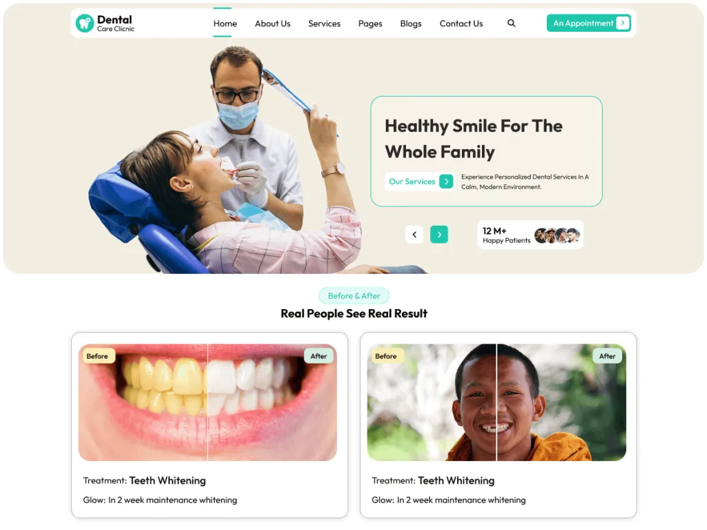 FSE Dental Clinic full site editing WordPress theme