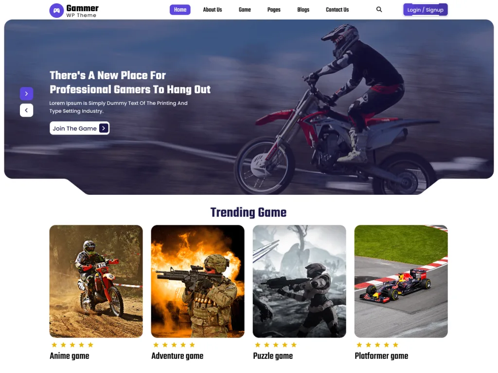 FSE Gamer full site editing WordPress theme for gaming