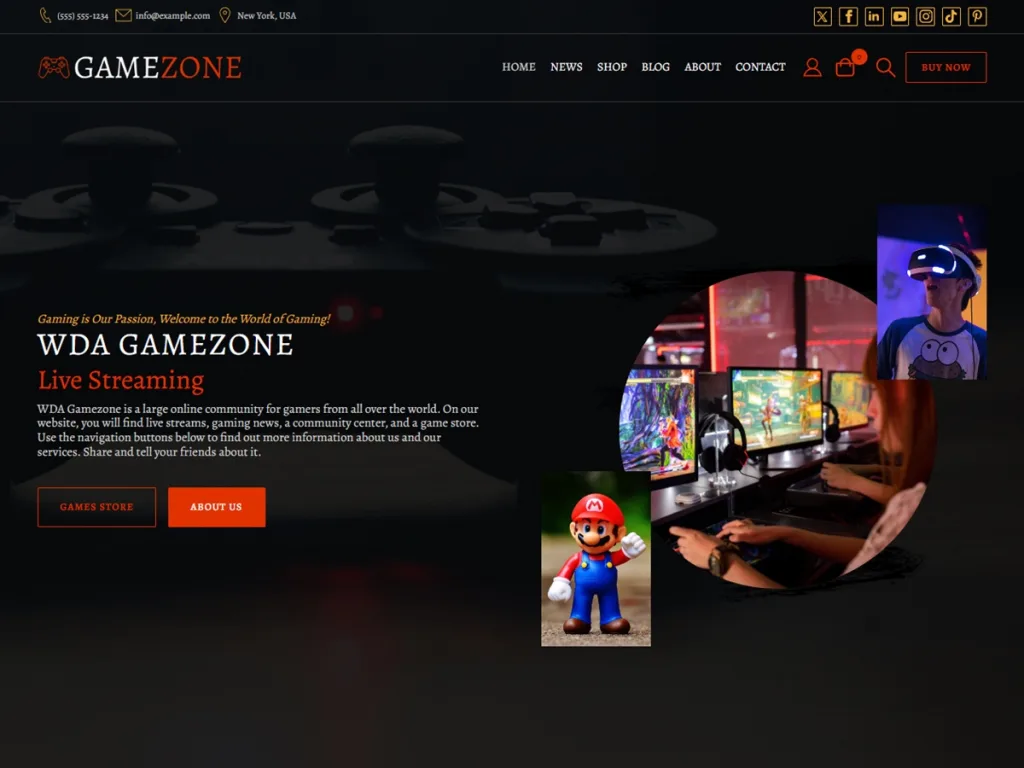 Gaming WDA WordPress theme