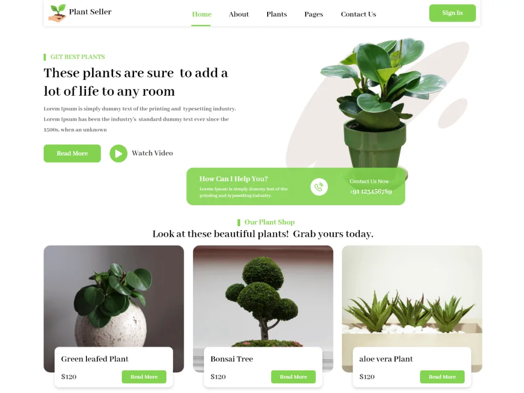 Garden Plant Shop WordPress theme for plant and garden stores