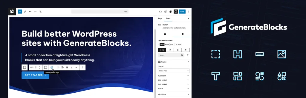 GenerateBlocks lightweight page builder for WordPress