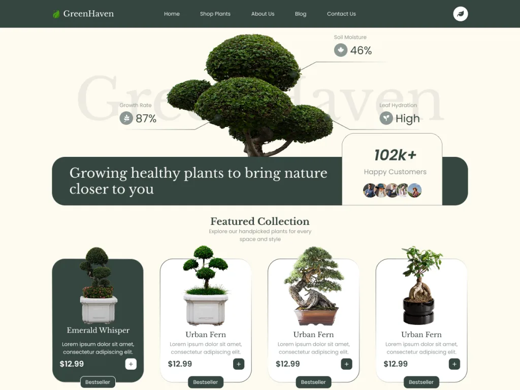 Green Nursery WordPress theme for eco plant nurseries