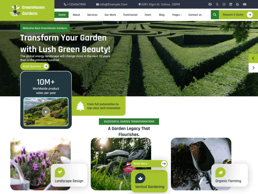 Home Gardening WordPress theme for gardening and plant tips