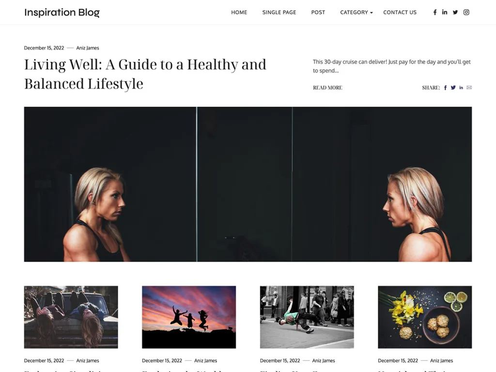 Inspiration Blog WordPress theme for quotes and motivation