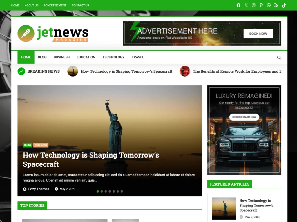 JetNews Magazine WordPress theme for news media sites