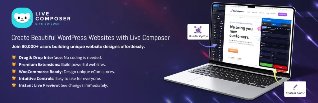 Live Composer free page builder for WordPress