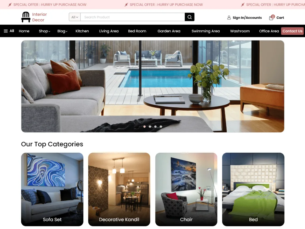Luxury Furniture Store WordPress theme for premium furniture