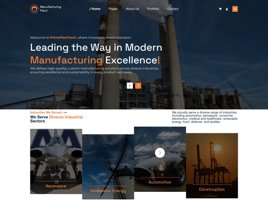 Manufacturing Plant WordPress theme for pharma manufacturers