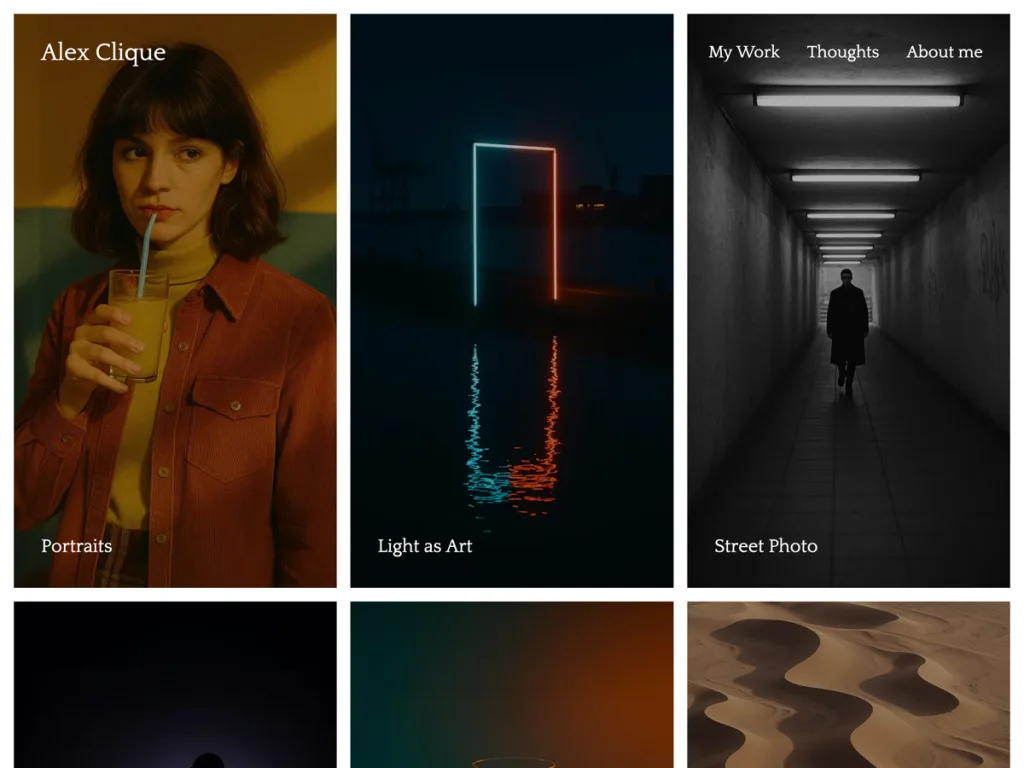 Minimalist Photography Portfolio theme for photo and art galleries