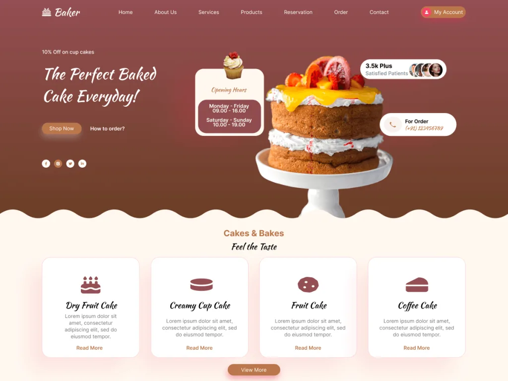 Modern Bakery Shop WordPress theme for bakeries