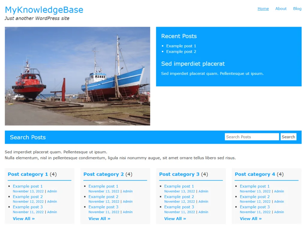 MyKnowledgeBase lightweight WordPress theme for knowledge base