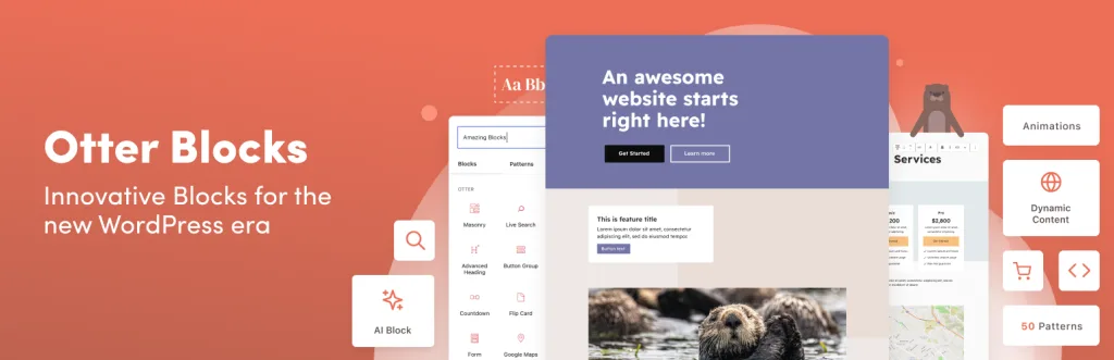 Otter Blocks page builder for the WordPress block editor