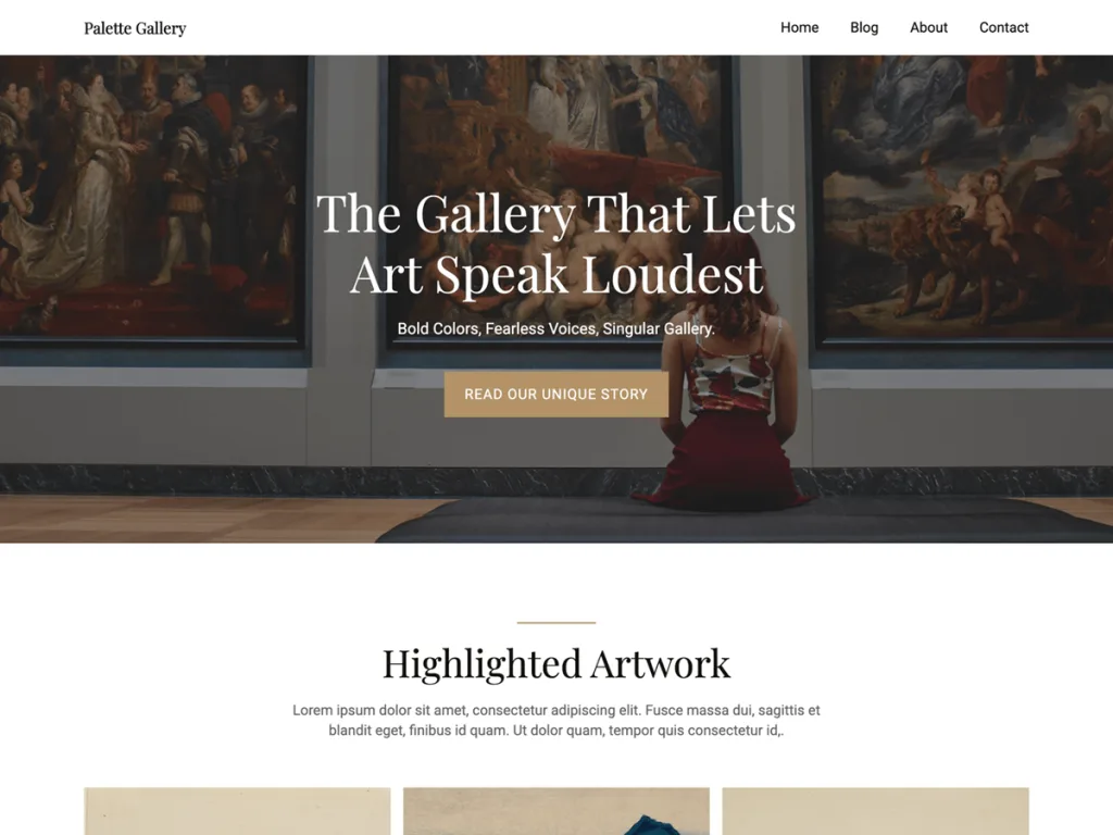 Palette Gallery WordPress theme for creative portfolios
