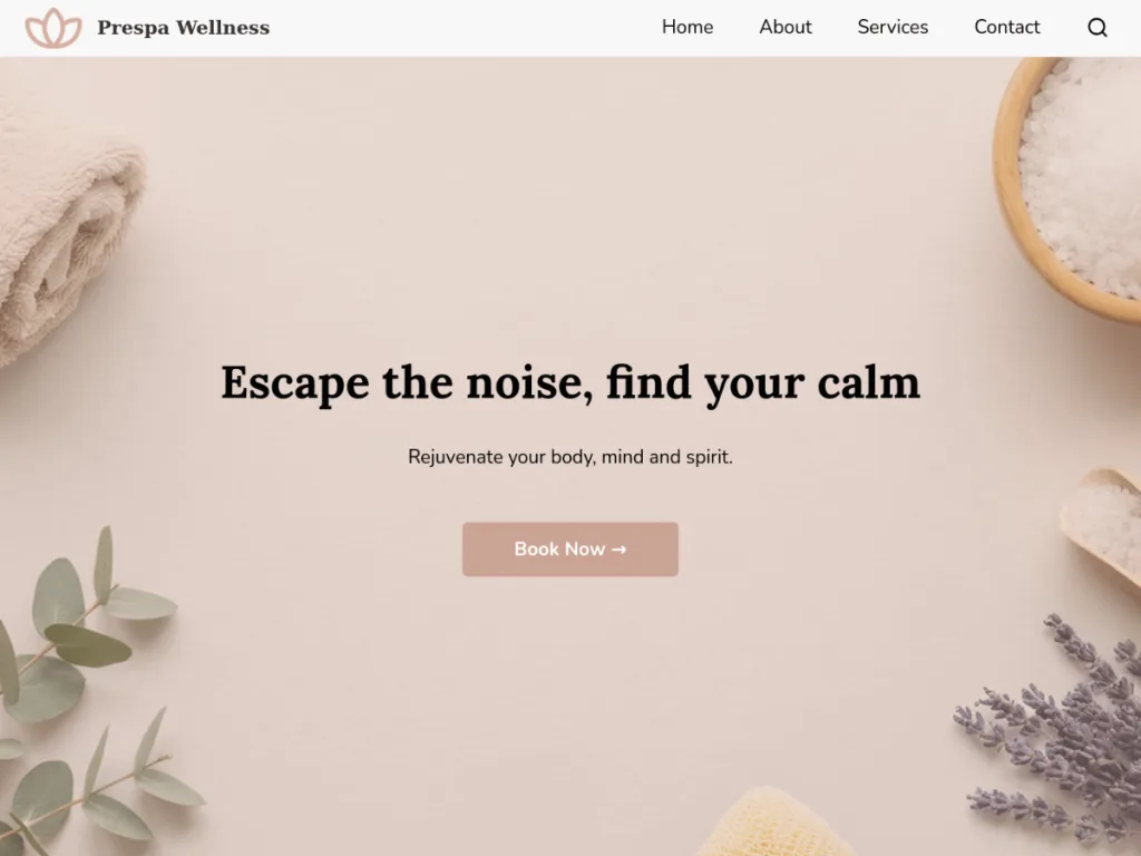 Prespa Wellness WordPress theme for spa and massage sites