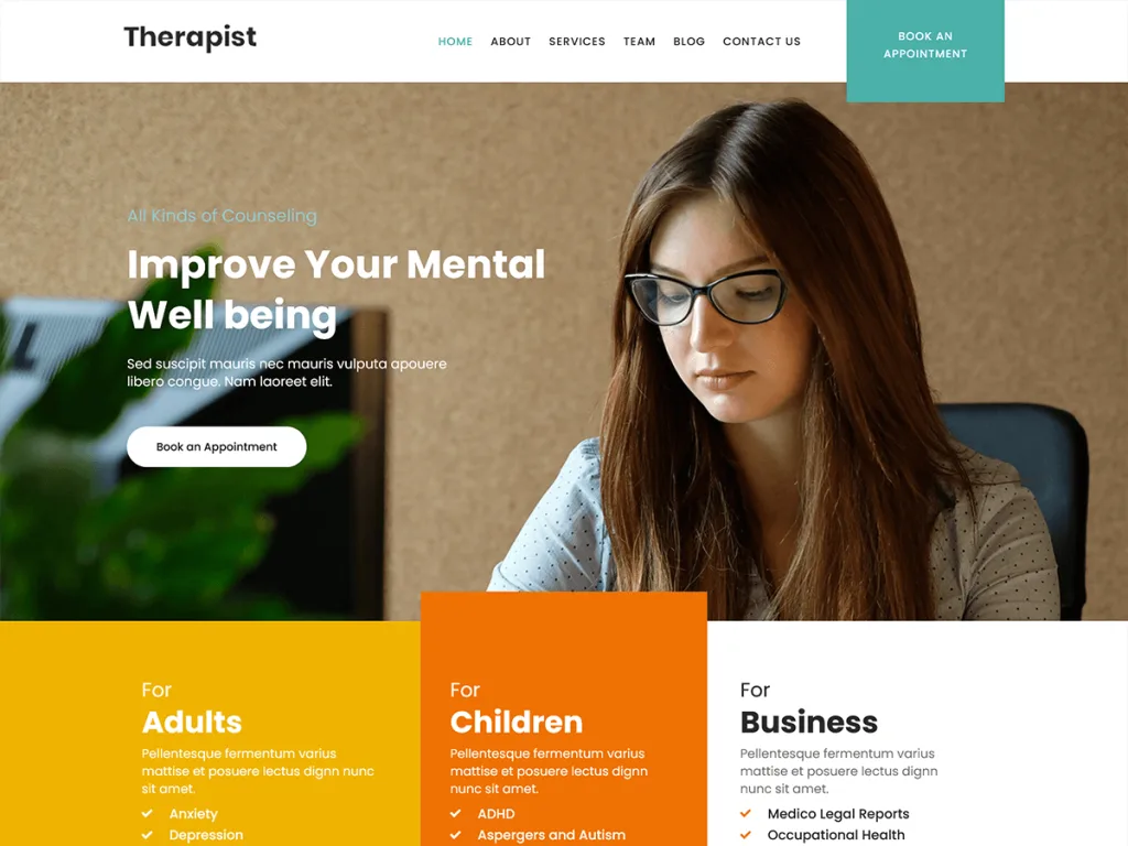 SKT Therapist free WordPress theme for therapists and massage