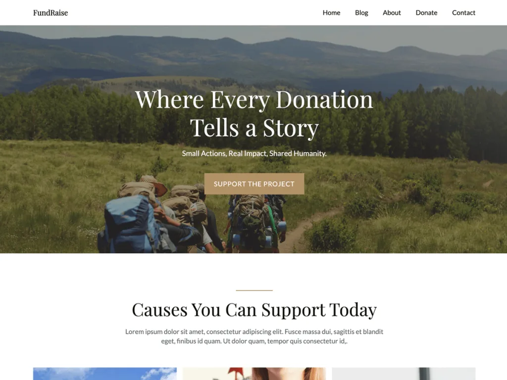The Fundraiser WordPress theme for campaign donations