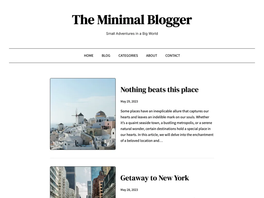 The Minimal Blogger WordPress theme