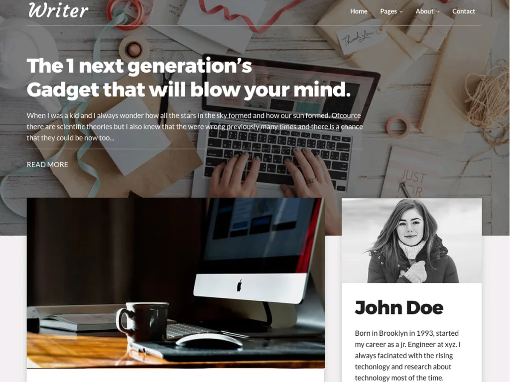 Writer Blog WordPress theme for quotes and writing