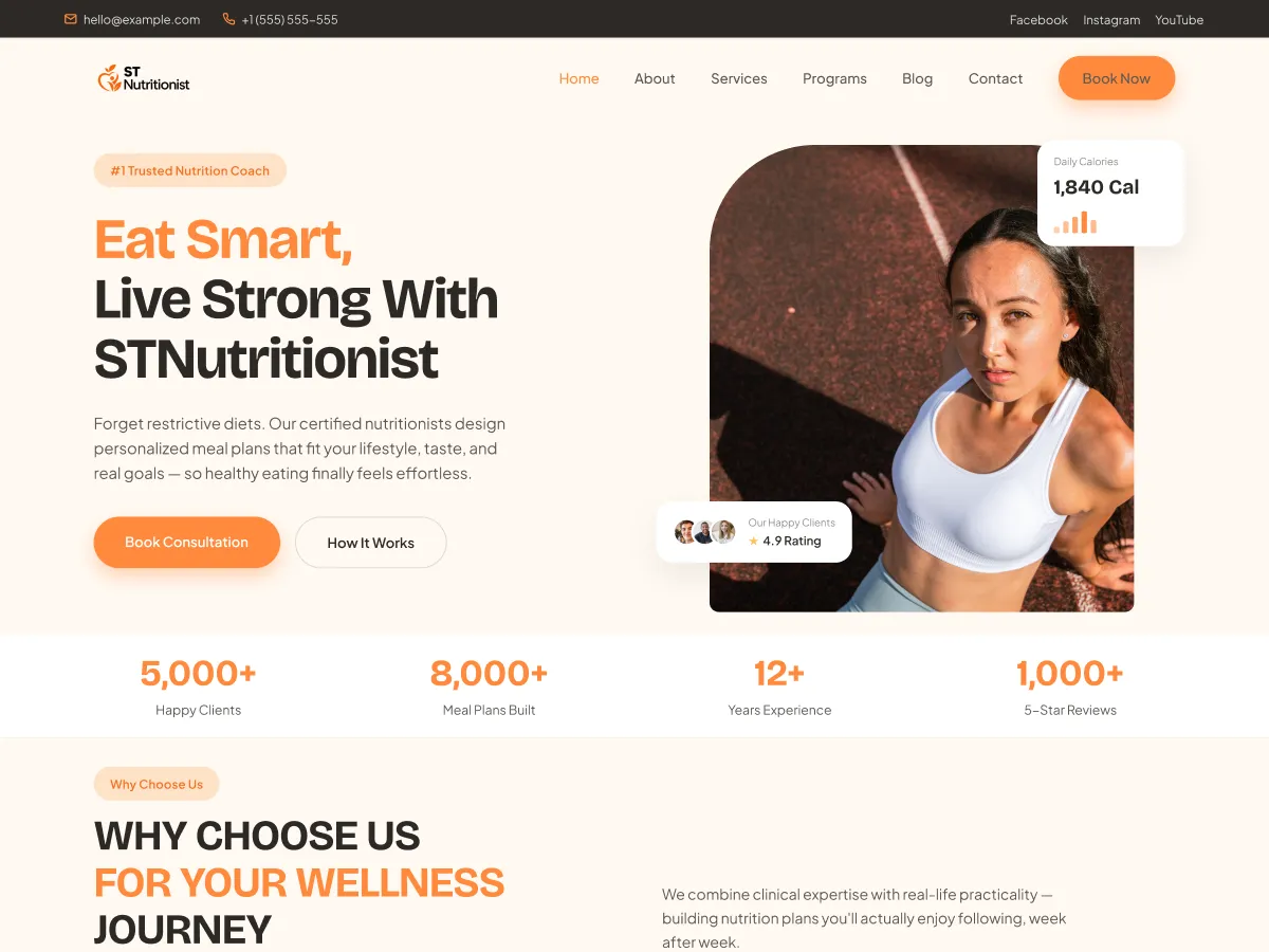 ST Nutritionist - Free Nutritionist WordPress Theme